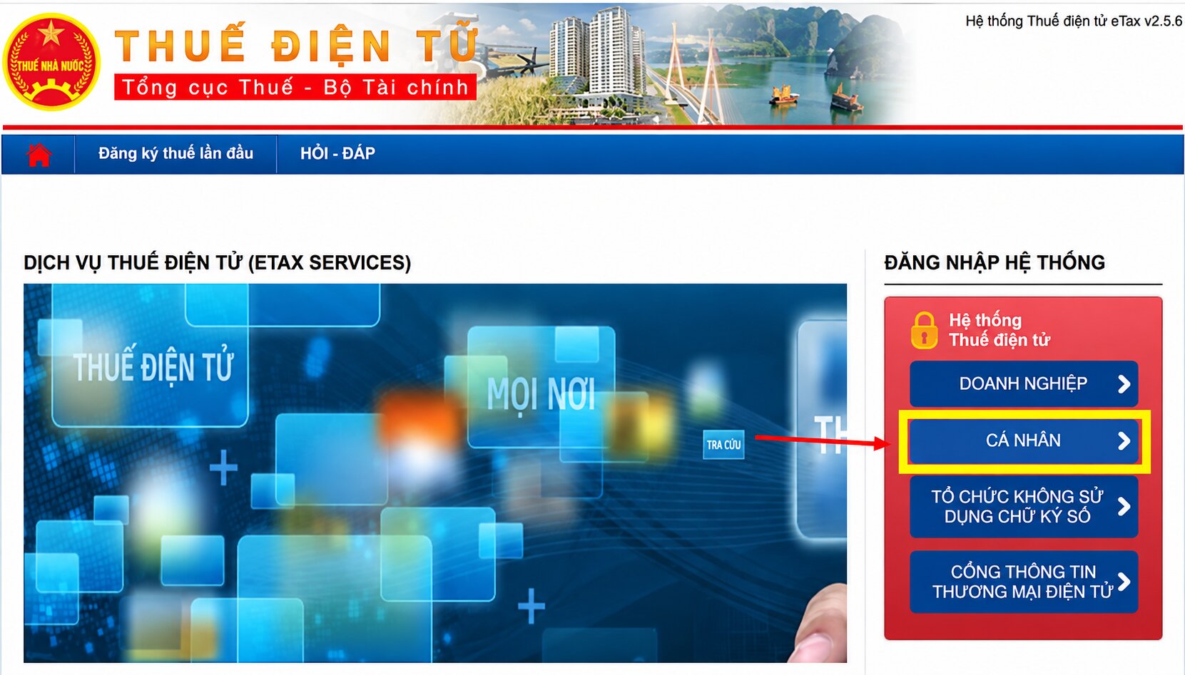 Đăng nhập Cổng Thuế điện tử