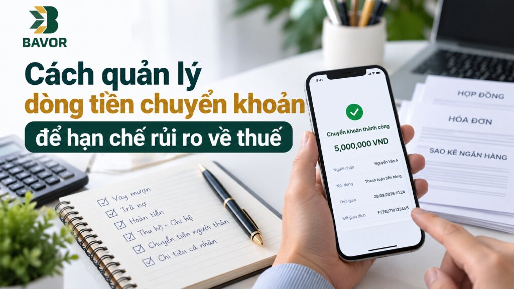 Cách quản lý dòng tiền chuyển khoản để hạn chế rủi ro về thuế