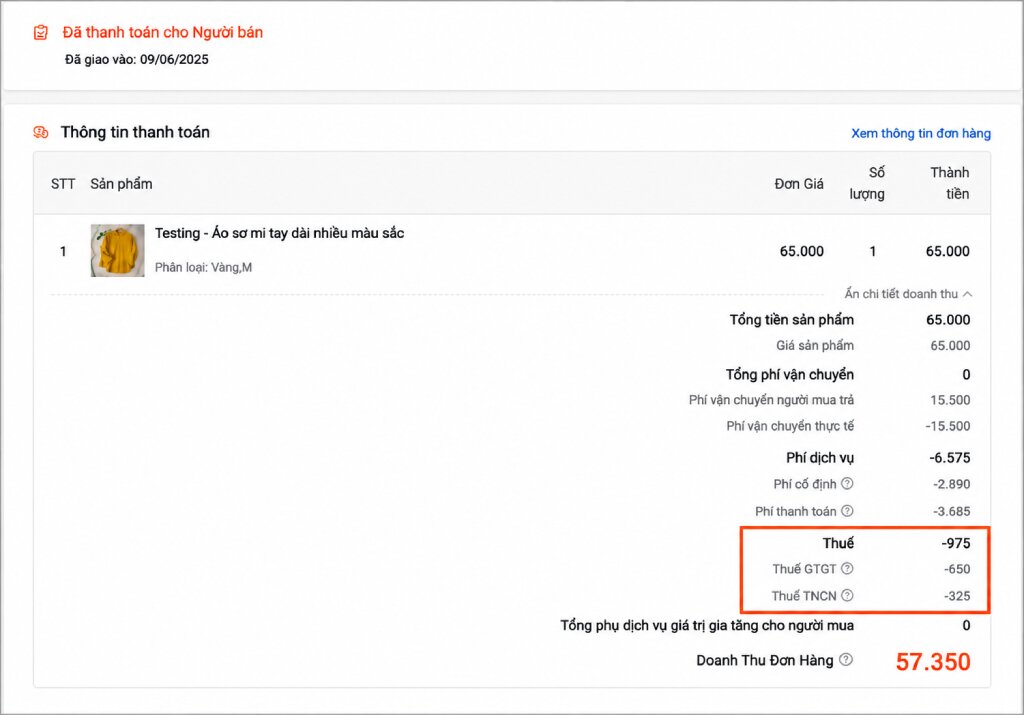 Cách kiểm tra và đối chiếu số thuế Shopee đã khấu trừ