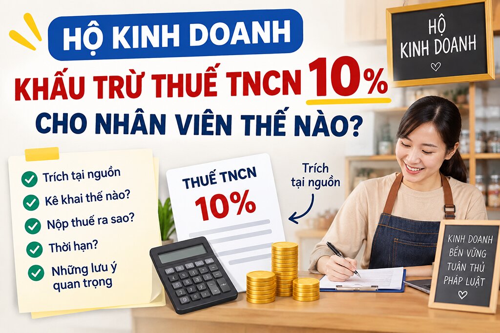 Hộ Kinh Doanh Khấu Trừ Thuế TNCN 10% Cho Nhân Viên Thế Nào?