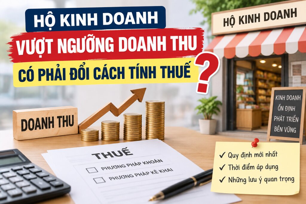 Hộ Kinh Doanh Vượt Ngưỡng Doanh Thu Có Phải Đổi Cách Tính Thuế?