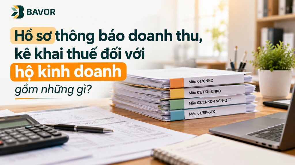 Hồ sơ thông báo doanh thu, kê khai thuế đối với hộ kinh doanh gồm những gì?