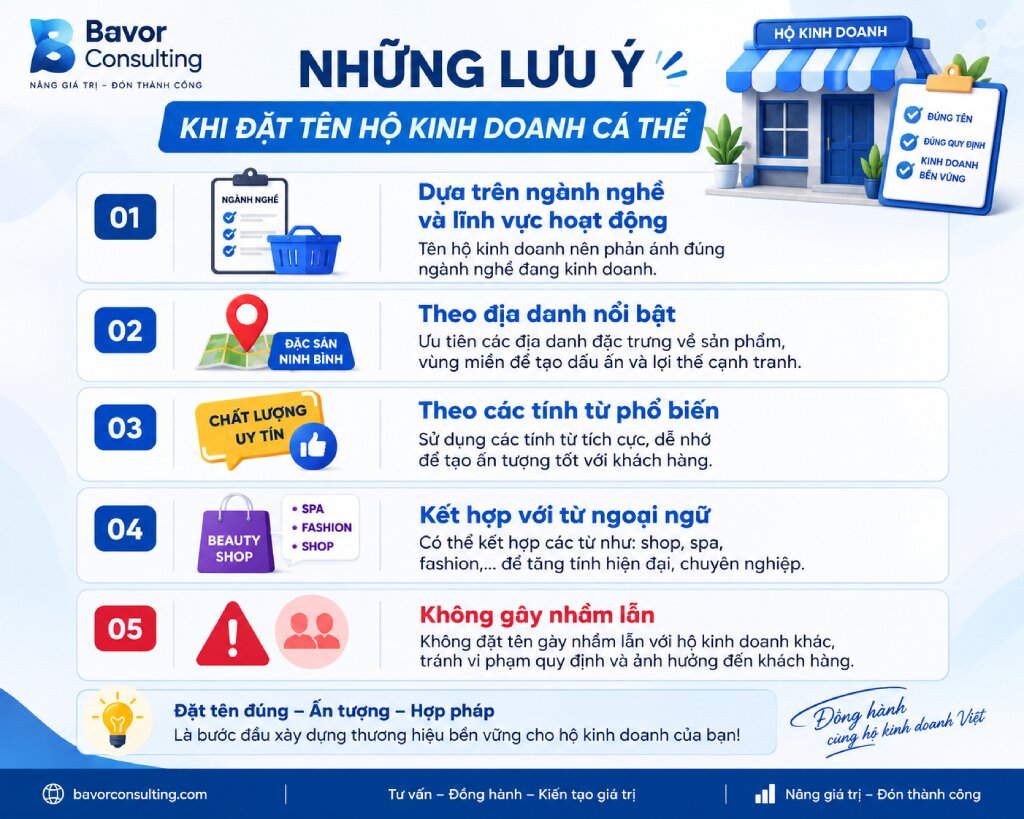 Những lưu ý đặt tên hộ kinh doanh