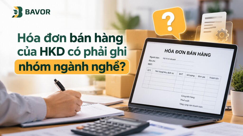 Hóa đơn bán hàng của HKD có bắt buộc ghi nhóm ngành nghề không?